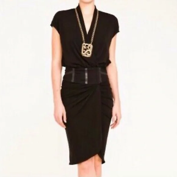 Haute Hippie Dresses Haute Hippie Black Matte Jersey Corset